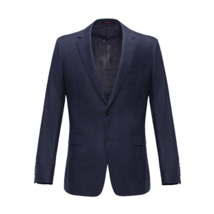 诺丁山羊毛西装男藏蓝色时尚格纹商务高级感宴会礼服西服NA720252