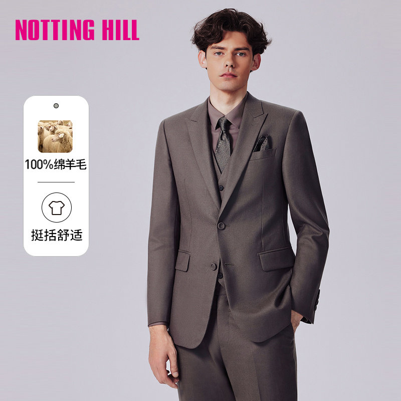 诺丁山商务正装西服高档感男士外套宴会100%绵羊毛西装NA730012