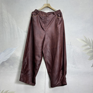 正宗满分桑蚕丝老料龟纹香云纱长裤26新百搭显瘦休闲真丝萝卜裤女