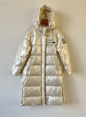 娟家福利~90白鸭绒羽绒服中长款25冬韩版宽松连帽加厚保暖长外套