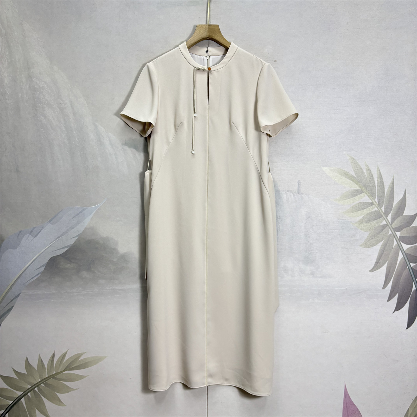 时尚重工短袖纯色中长百搭长裙26