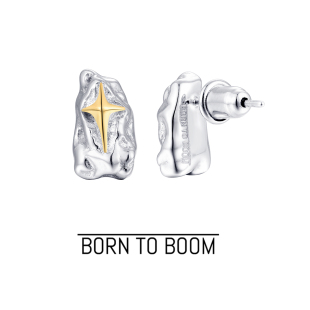 星星 BOOM 山体里 四芒星小石子纯银养耳洞 星矿耳钉 BORN