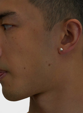 BTB 破损钻石 原创小众设计周雨彤银饰养耳洞防过敏耳饰饰品耳钉