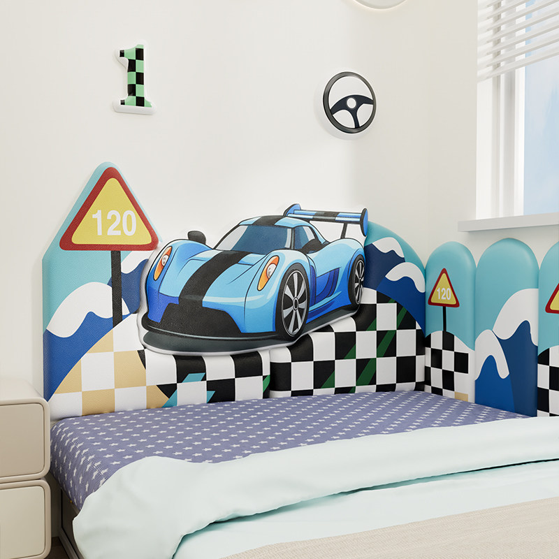 榻榻米软包墙围卡通赛车防撞