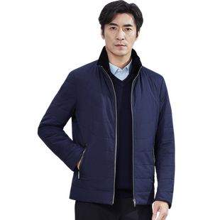 红都新款立领羽绒服可拆内胆獭兔毛里加厚商务中老年爸爸装外套