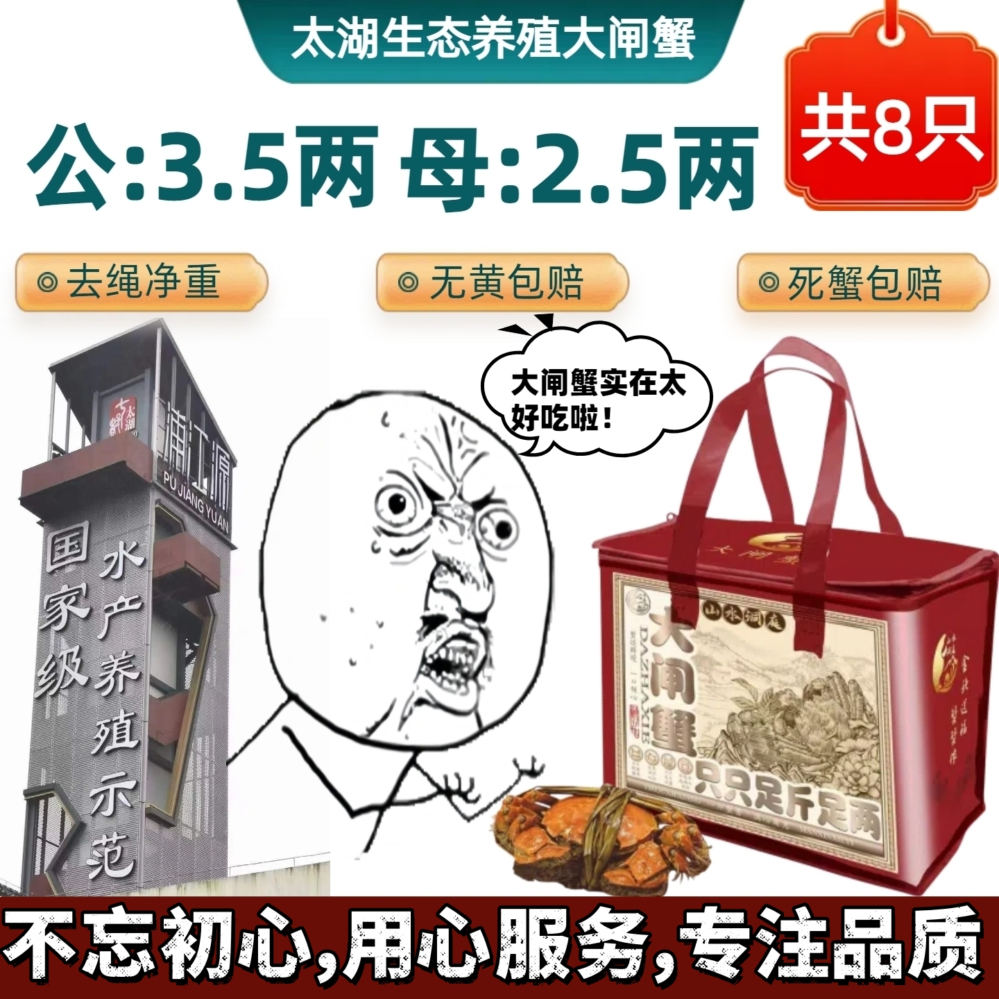 太湖大闸蟹太湖蟹公3.5两母2.5两