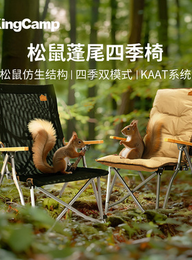 KingCamp户外折叠椅松鼠椅超轻便携高靠背调节露营椅可拆卸海狗椅