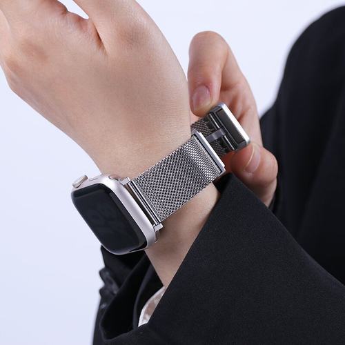 适用iwatch米兰磁吸折叠扣表带