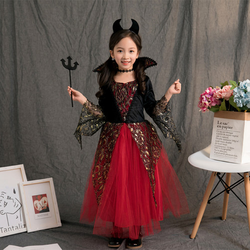女童连衣裙吸血鬼cos万圣节服装