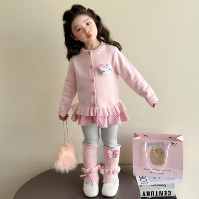 女童秋冬季毛衣针织毛衣套装