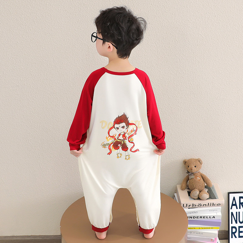 男童哪吒睡衣莫代尔爬服四季薄款男孩长袖连体空调服儿童家居服,童装/婴儿装/亲子装,家居服连体衣,淘宝优惠券,粉丝福利购,淘宝优惠卷