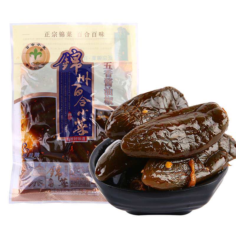 东北特产辽宁锦州百合牌小菜 五香酱油椒 下饭酱汁鲜脆辣椒咸菜