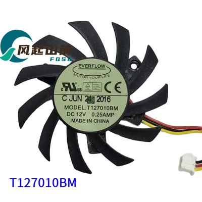 适用EVERFLOW T127010BM直径6.5cm孔距4.0cm主板CPU静音散热风扇