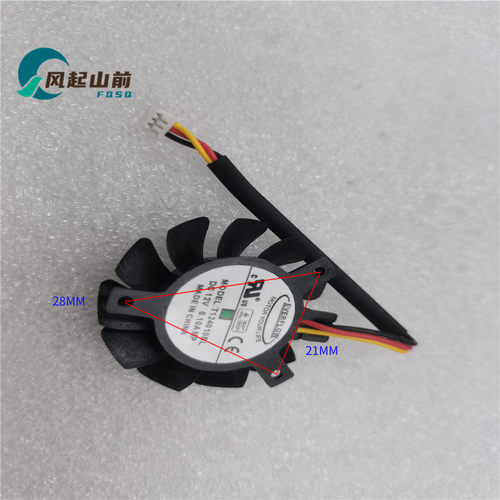 适用于 T124010BL 3线 4010 12V 0.10A EVERFLOW 显卡风扇