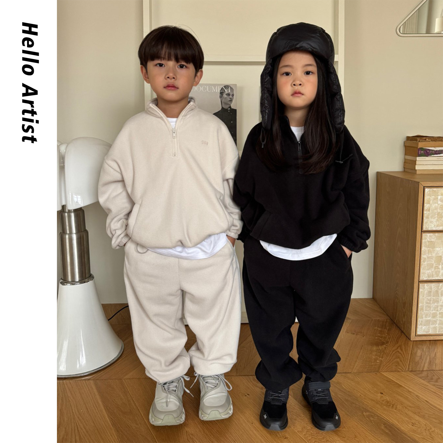 经典半拉链摇粒绒卫衣卫裤套装