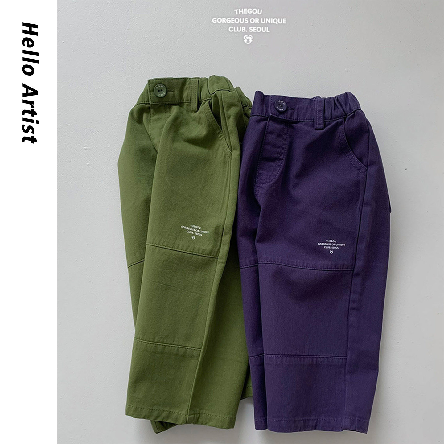 叮当森林韩国童装代购|26春新Gou彩色简约字母宽松休闲裤大童亲子,童装/婴儿装/亲子装,裤子,淘宝优惠券,粉丝福利购,淘宝优惠卷