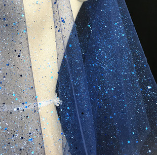 饰烫金亮片舞台服装 深蓝红色金银色闪亮光网纱布婚庆装 面料布料