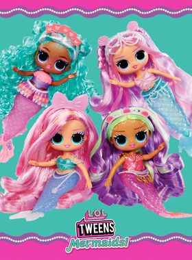 MGA lol惊喜娃娃Tweens美人鱼公主娃娃鱼尾变色玩偶女孩玩具礼物