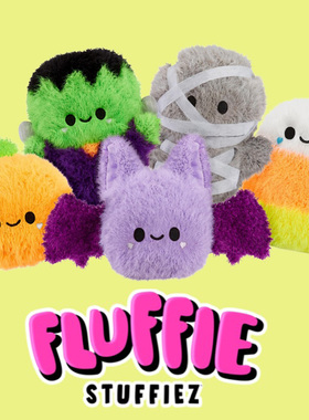 Fluffie Stuffiez解压拔毛毛绒玩具万圣节玩偶儿童玩具惊喜娃娃