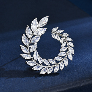 精致环形花环麦穗胸针时尚 新款 优雅小胸花简约设计感配饰