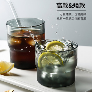 ins风高硼硅彩色咖啡杯耐热玻璃杯dirty澳白杯冰美式咖啡饮料水杯