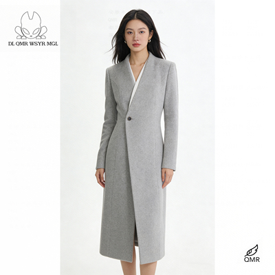 毛呢一粒扣保暖羊毛外套