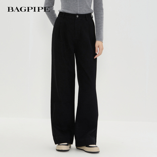 风笛2025冬季新款高腰显瘦阔腿牛仔裤A字版型梨形推荐遮肉长裤