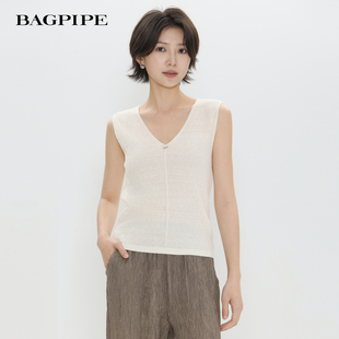 内搭 V领针织背心女柔软亲肤含羊毛气质百搭无袖 风笛2026春季 新款