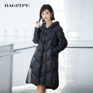 风笛2024冬季新款羽绒服女90白鹅绒中长款高级感时尚韩版小个子