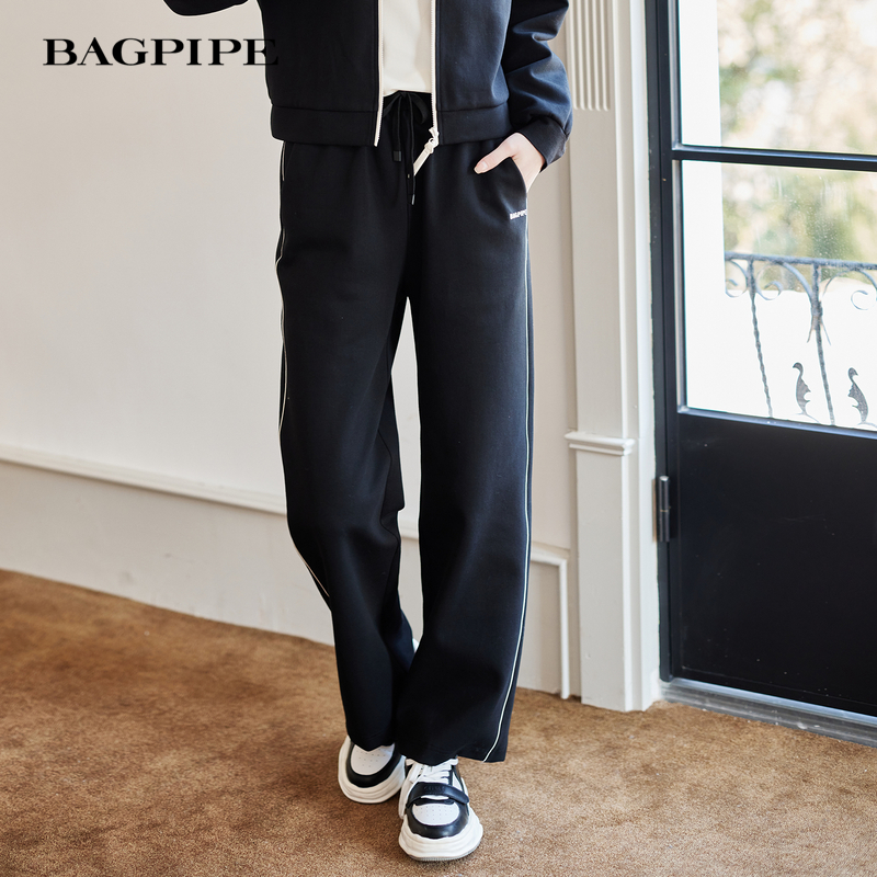 风笛2025夏季直筒休闲裤女春季线条宽松显瘦运动裤阔腿裤子,女装/女士精品,休闲裤,淘宝优惠券,粉丝福利购,淘宝优惠卷