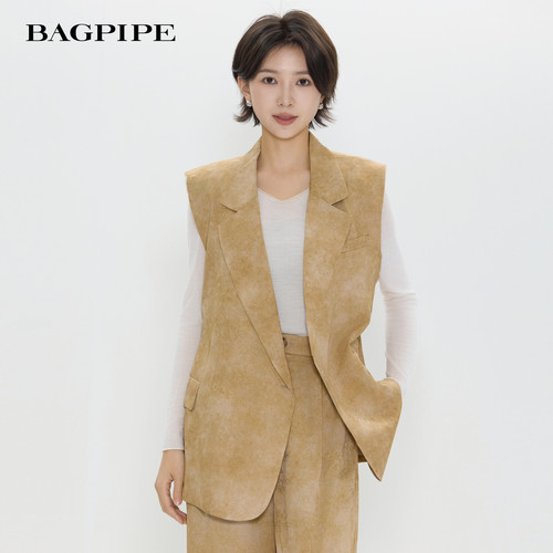 风笛2026春季新款新中式国风配色外套气质穿搭慵懒风西装马甲女