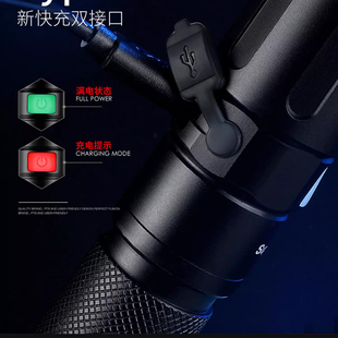 神火supfire强光手电筒可充电式USB远射LED迷你小伸缩X60-1