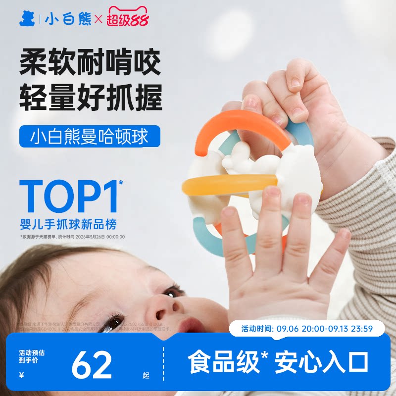 小白熊曼哈顿手抓球小月龄牙胶