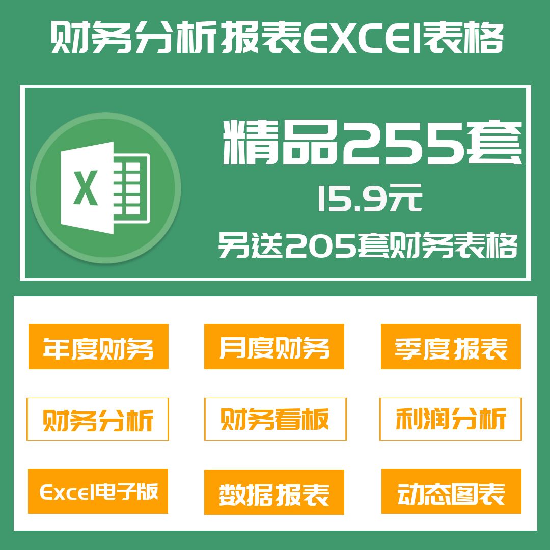 255套公司年终财务数据分析报表excel表格财务看板利润统计 商务/设计服务 设计素材/源文件 原图主图