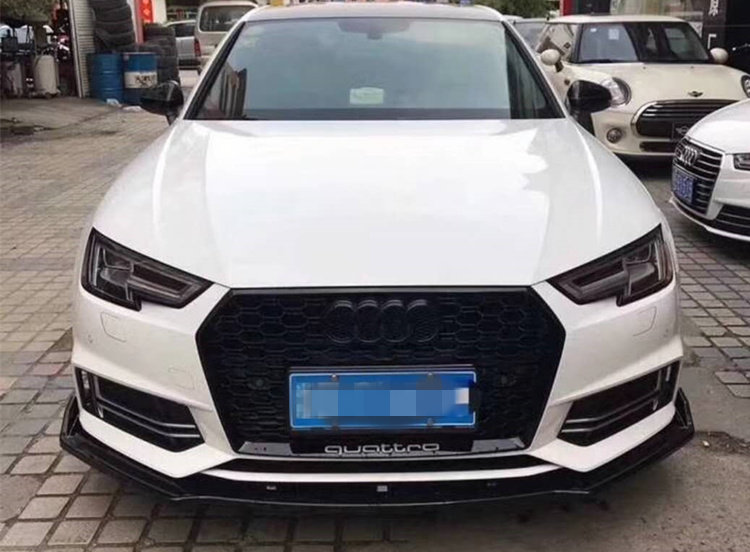 適用于17-18款奧迪A4L大小包圍改裝 前唇三段式前鏟前擾流 包圍