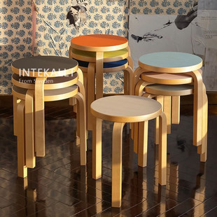 芬兰进口正版Artek Stool 60三脚圆凳北欧经典Alvar Aalto