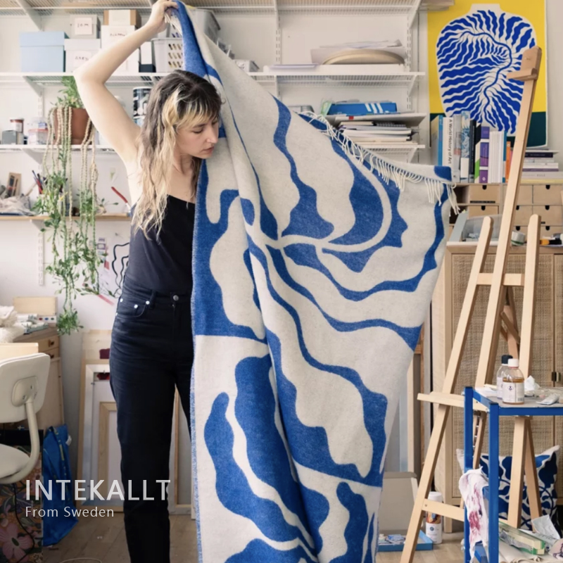 瑞典进口北欧Fine Little Day羊毛毯Leaves盖毯沙发毯秋冬午睡毯