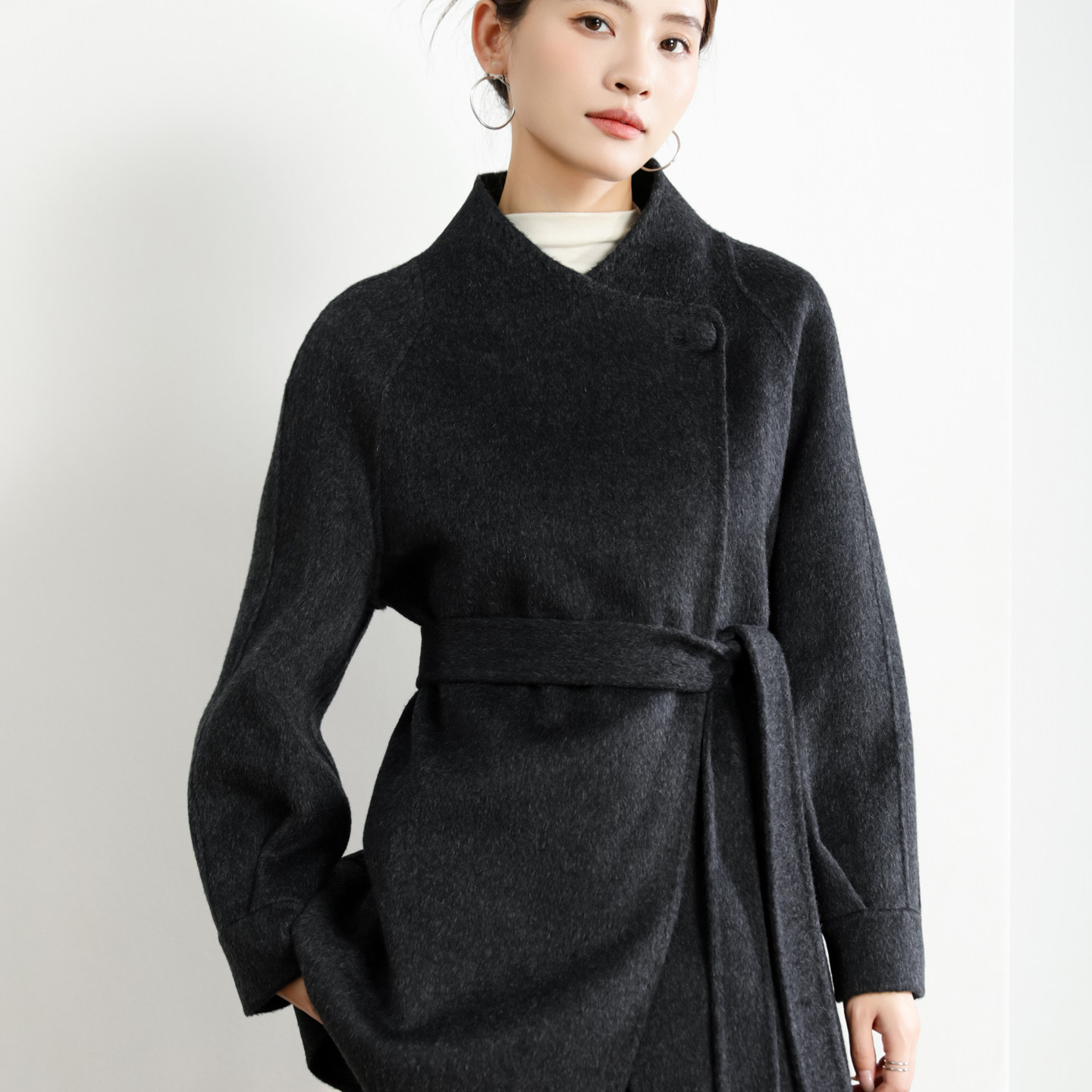 双面呢羊绒大衣女中长休闲