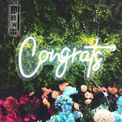 led霓虹congrats英文字母 50*23cm 室内外灯饰