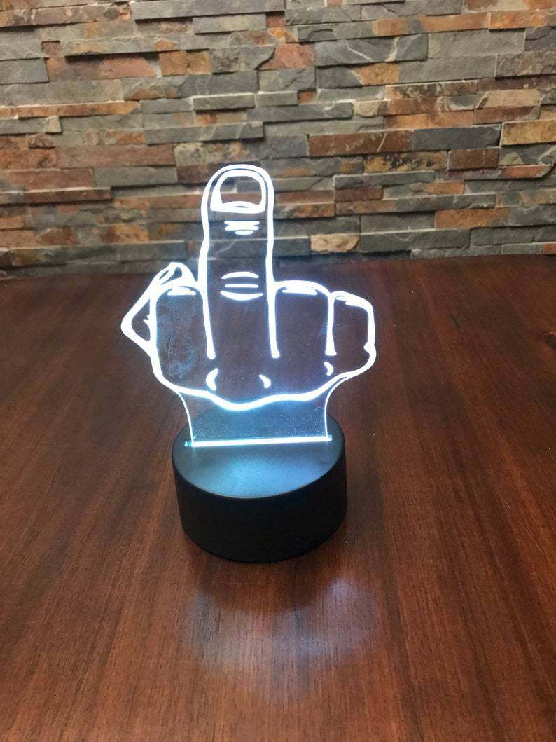 亚马逊跨境爆款middle finger 3D台灯USB立体LED小夜灯创意礼品灯,节庆用品/礼品,装饰灯,淘宝优惠券,粉丝福利购,淘宝优惠卷