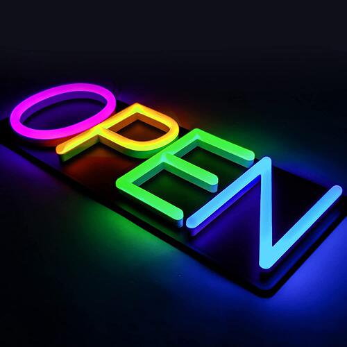led sign billboard广告牌发光字高亮标识招牌OPEN BAR 霓虹灯牌