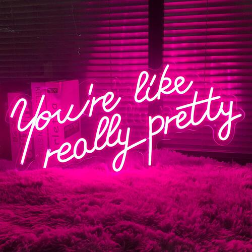 youare like really pretty英文墙壁霓虹灯 粉红色订婚派对装饰灯