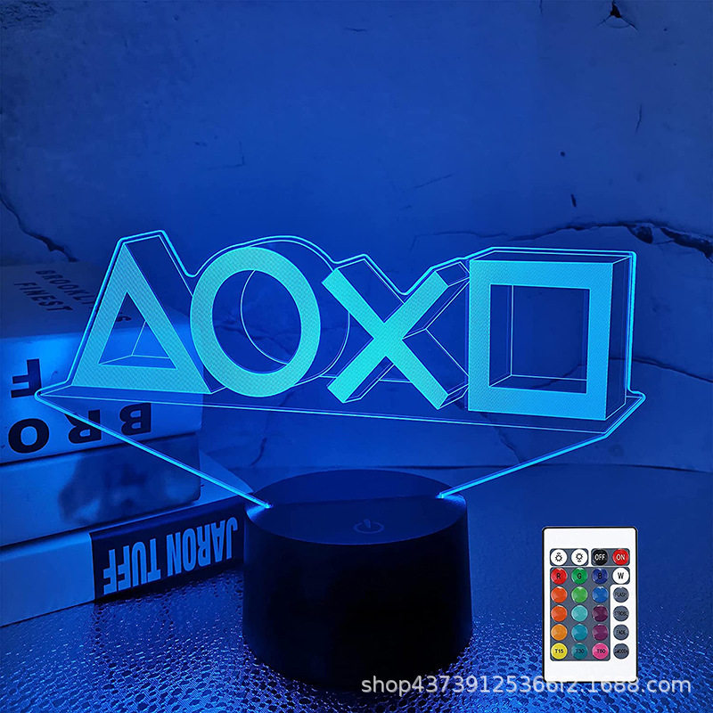 3d游戏夜灯客厅设置灯光装饰桌面游戏机图标标志床头灯圣诞礼物