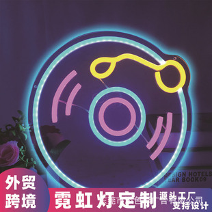 音乐CD霓虹灯 歌曲碟唱片LED发光亚马逊外贸酒吧圣诞节酒店录音室