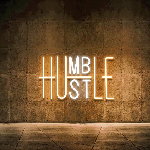 跨境亚马逊爆款Hustle led霓虹灯猫吃面条发光字母LED造型氛围灯