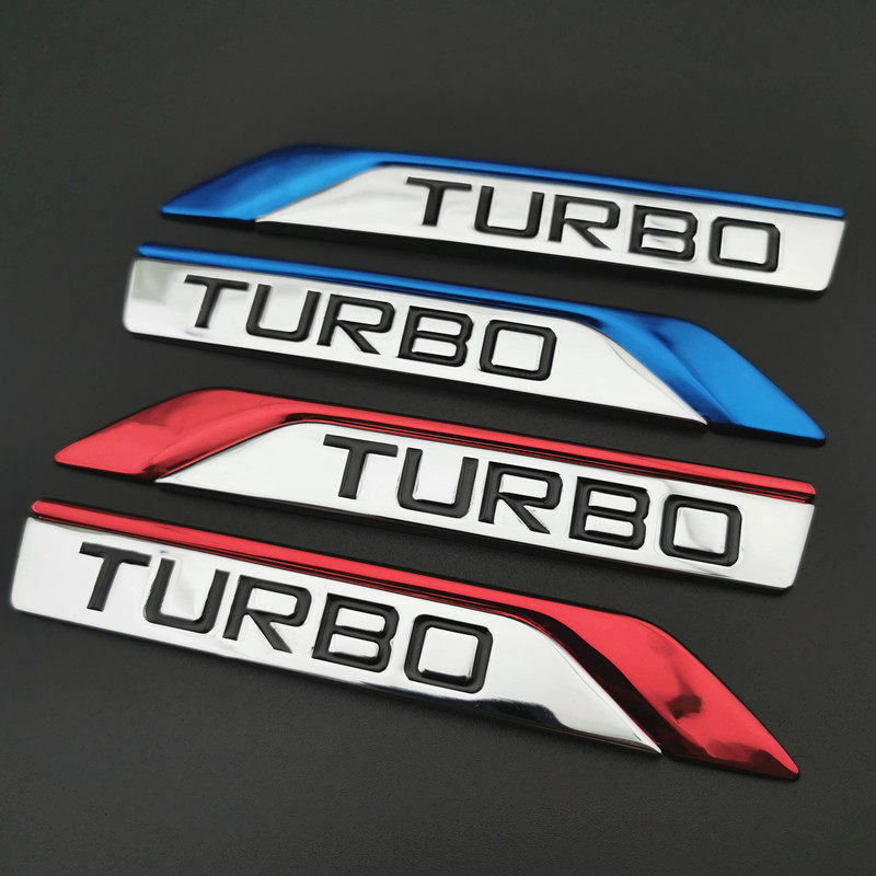 汽车个性金属改装TURBO车标车贴侧标装饰贴运动刀锋叶子板车尾标