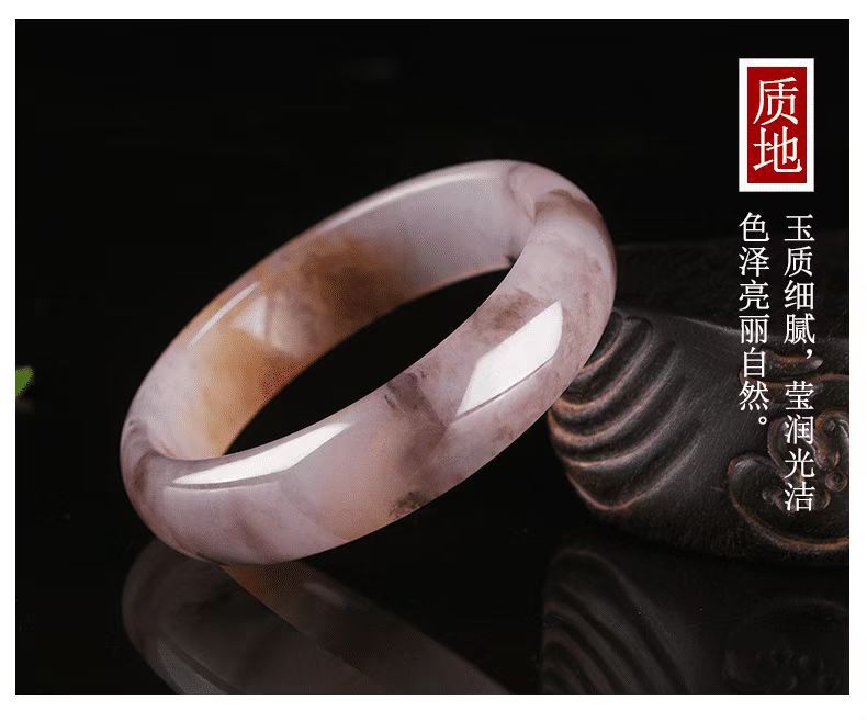 天然和田玉手镯金丝玉女款玉石镯子正品和田玉镯子