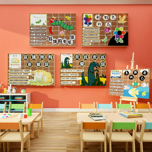 幼儿园楼梯墙面装饰画阅读区图书角布置绘本馆好书推荐环创主题