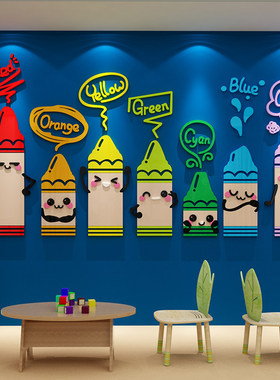 画室布置美术培训班机构文化英语角教室幼儿童乐园环创墙面贴装饰