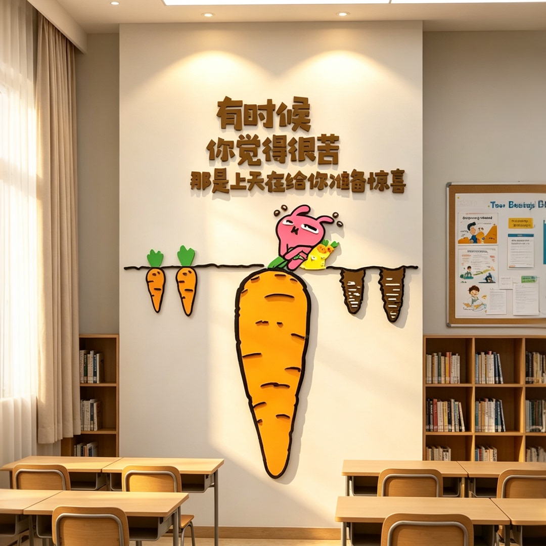 励志标语3d立体小学贴纸教室布置